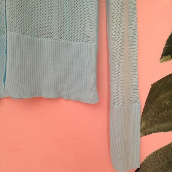 Belford Saks Fifth Avenue Blue Mesh Cardigan M - Picture 4 of 6